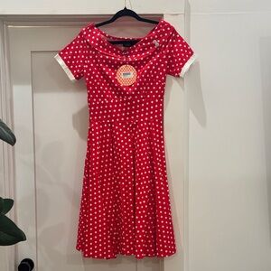 Red Polka Dot Midi Dress